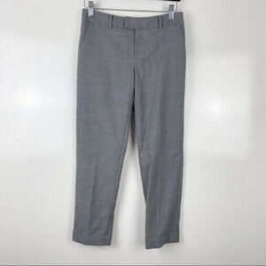 Club Monaco Grey Wool Blend Slim Straight Trouser Pants Cuffed Hem Sz 00